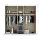 Mulheim 5 Door Basalt Glass Wardrobe with Mirror and Drawers - Pendle Village Furniture