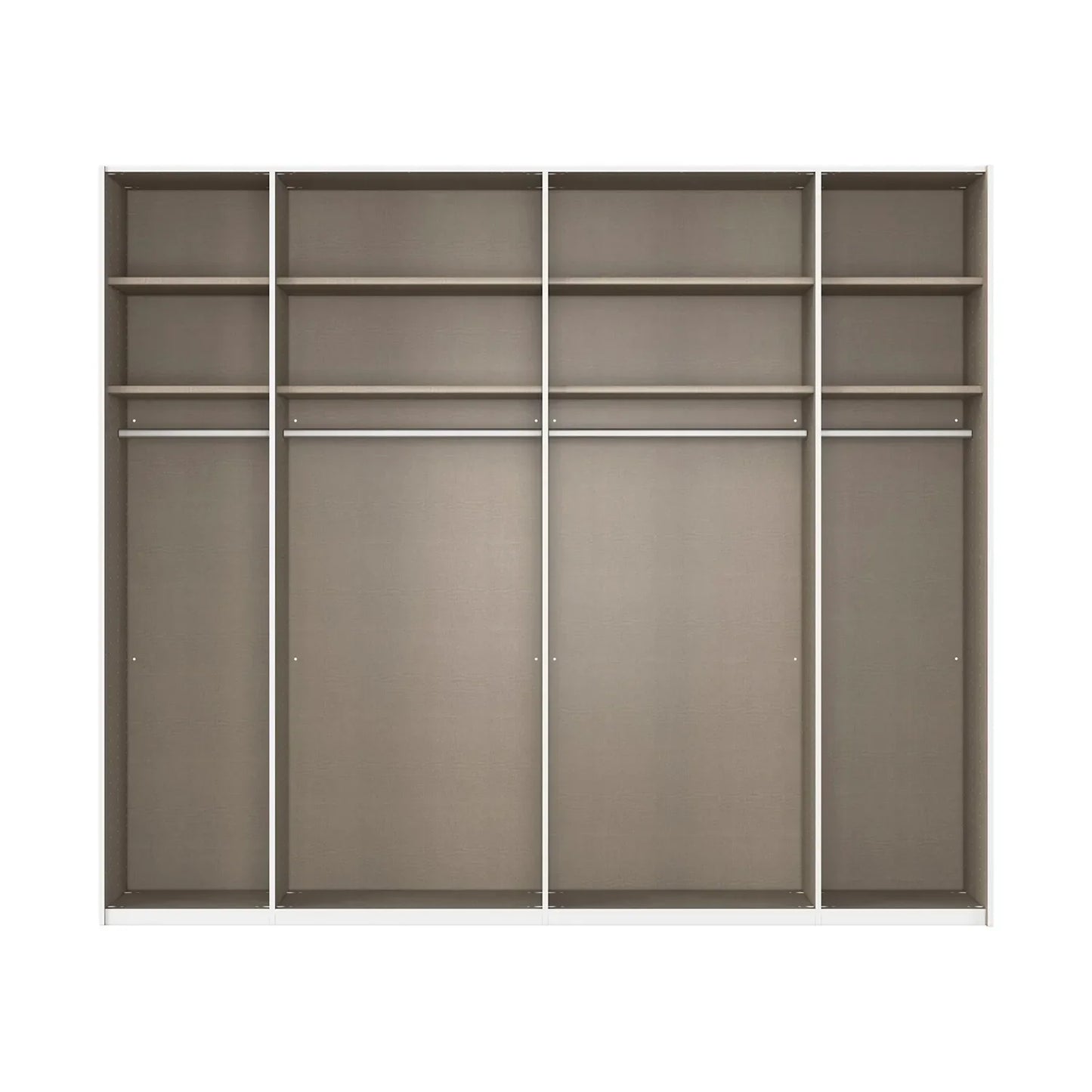 Rauch Tegra Fusion Champagne Glass and Wild Oak Sliding Door Wardrobe - Interior view
