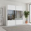 Shop the Rauch Nimbus White & Grey Mirror Sliding Wardrobe with configurable mirror panels, free assembly and 10-year warranty.