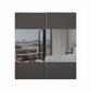 Rauch Nimbus wardrobe with aluminium handles and flexible panel design