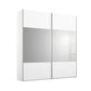 Nimbus White Sliding Door Wardrobe with Grey Mirror 