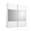 Nimbus White Sliding Door Wardrobe with Grey Mirror 