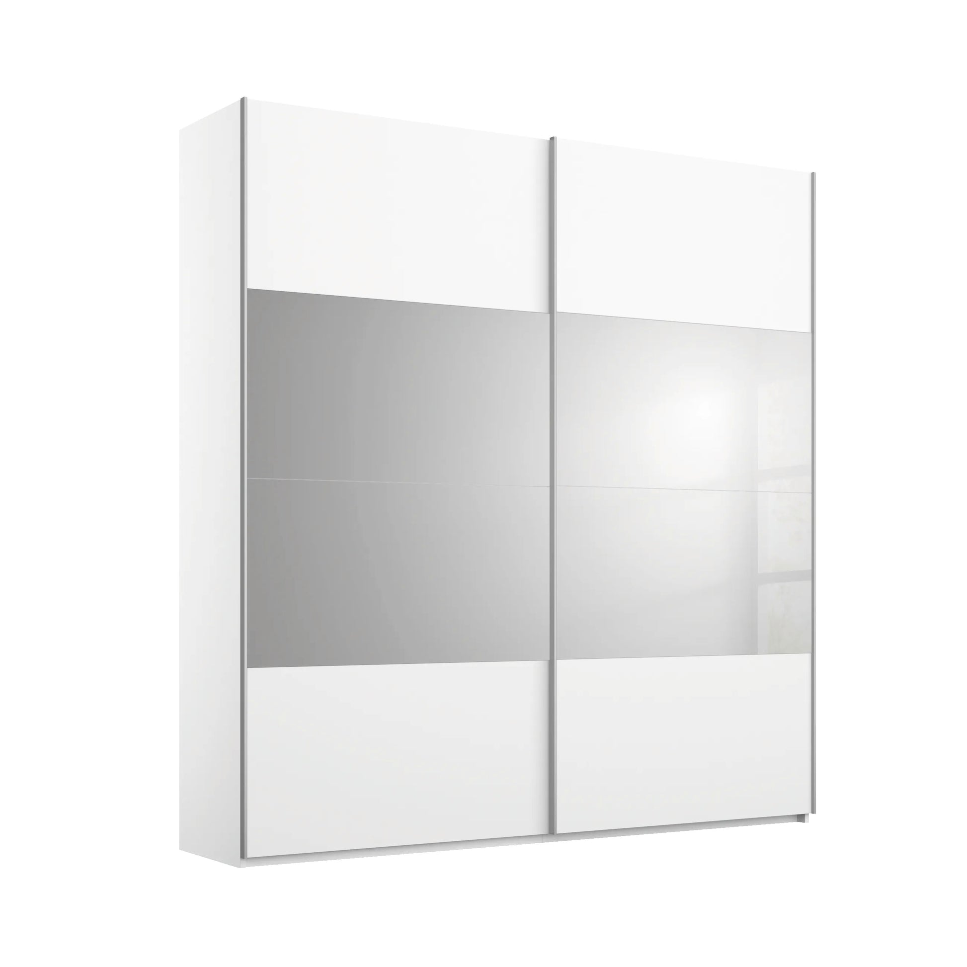 Nimbus White Sliding Door Wardrobe with Grey Mirror 