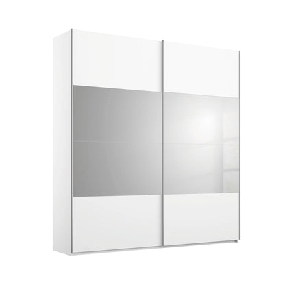 Nimbus White Sliding Door Wardrobe with Grey Mirror 