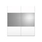 Rauch Nimbus White 2 Sliding Door Wardrobe with Grey Mirror - shown with mirror in central position