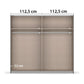 Rauch Mosbach Basalt Glass Sliding Door Wardrobe - W226cm - Interior view with Compartments Dimensions
