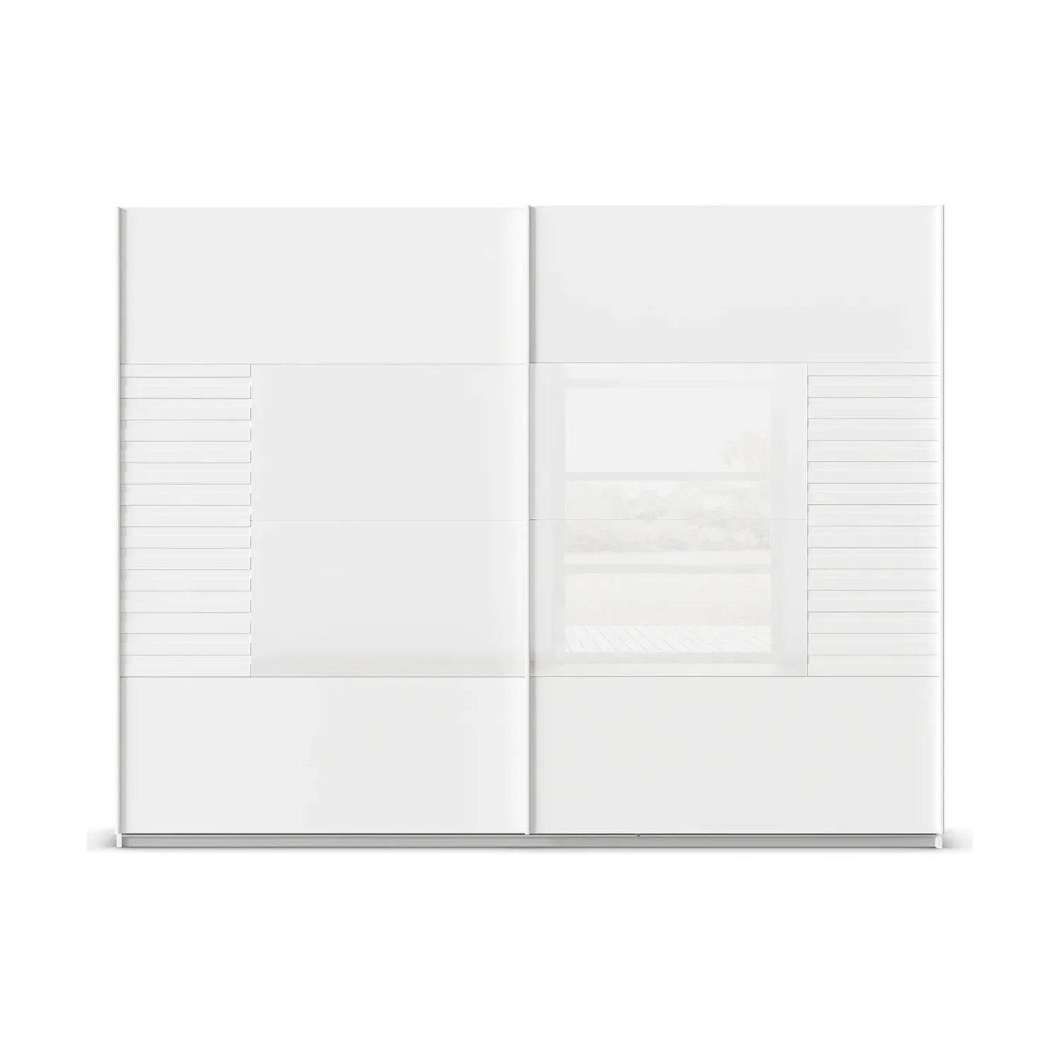Novaro White Sliding Door Wardrobe - Front view