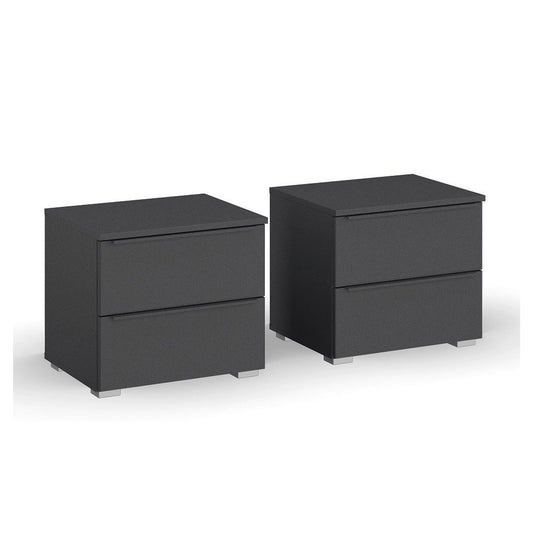 Rauch Novus 2 Drawer Beside Table in Graphite