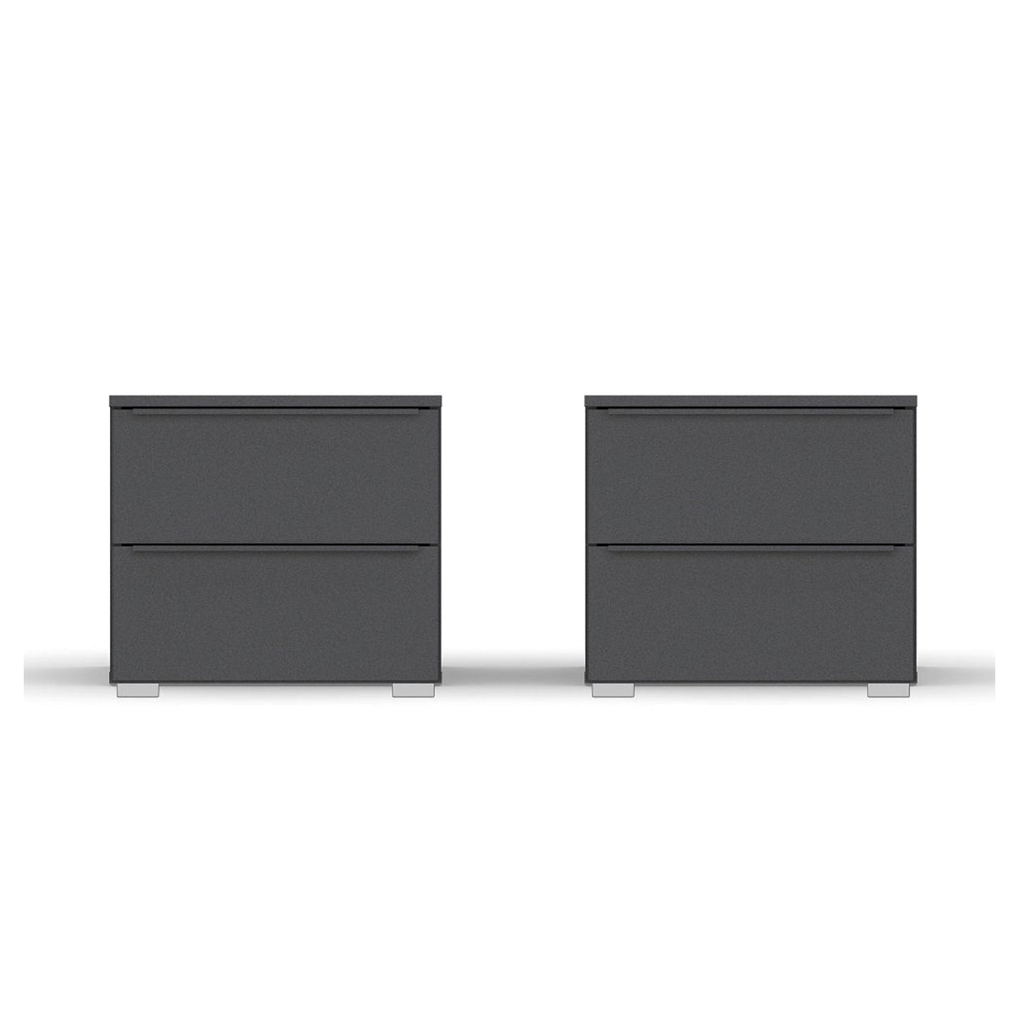 Rauch Novus 2 Drawer Beside Table in Graphite - Front View