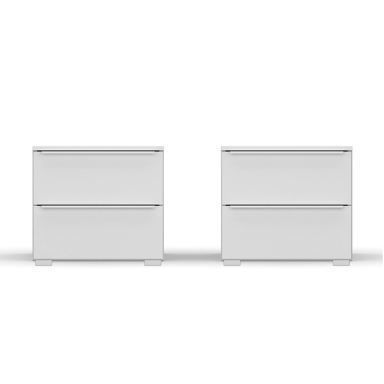 Rauch Novus 2 Drawer Beside Table in White - Front View