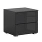 Rauch Novus 2 Drawer Beside Table With Glass in Graphite
