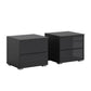 Rauch Novus 2 Drawer Beside Table With Glass in Graphite - Pair