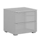 Rauch Novus 2 Drawer Beside Table With Glass in Silk Grey