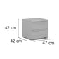 Rauch Novus 2 Drawer Beside Table With Glass in Silk Grey - Dimensions