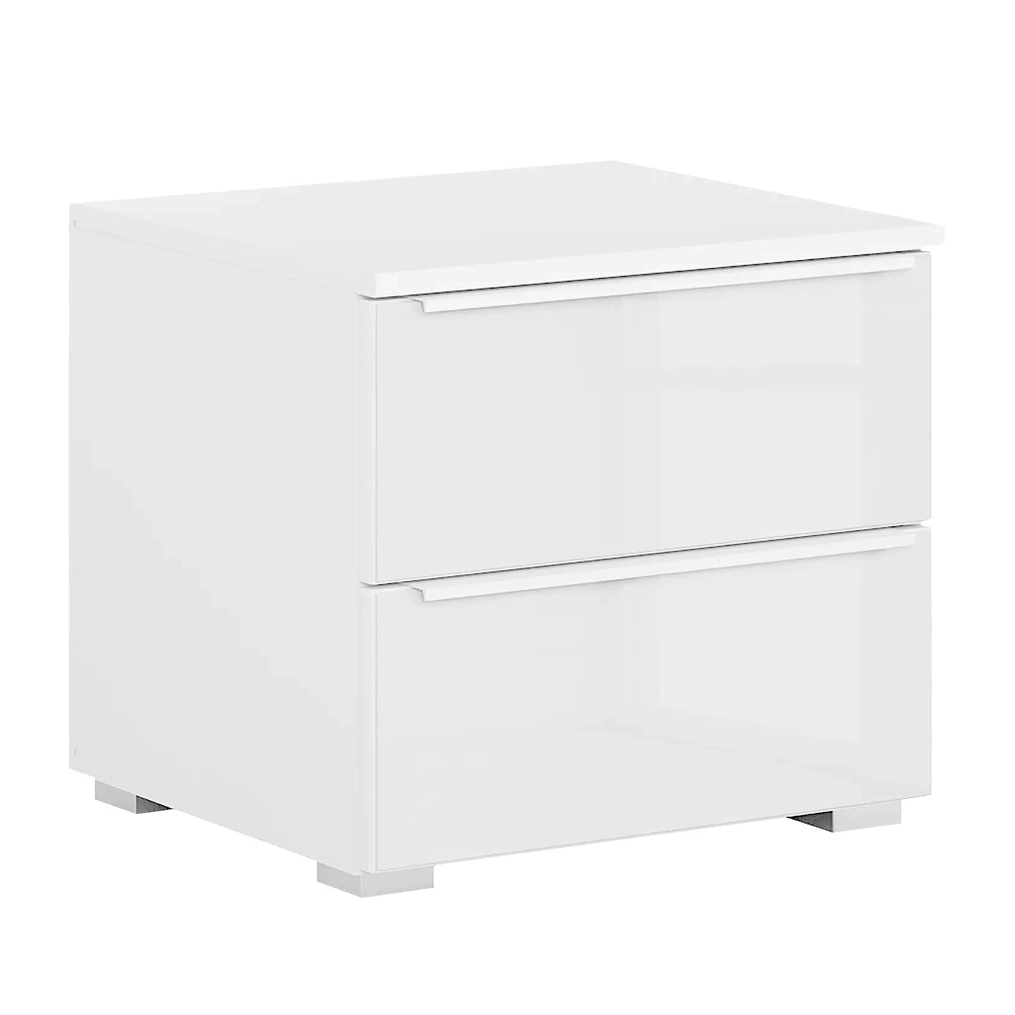 Rauch Novus 2 Drawer Beside Table With Glass in White