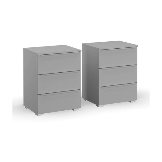 Rauch Novus 3 Drawer Beside Table in Silk Grey