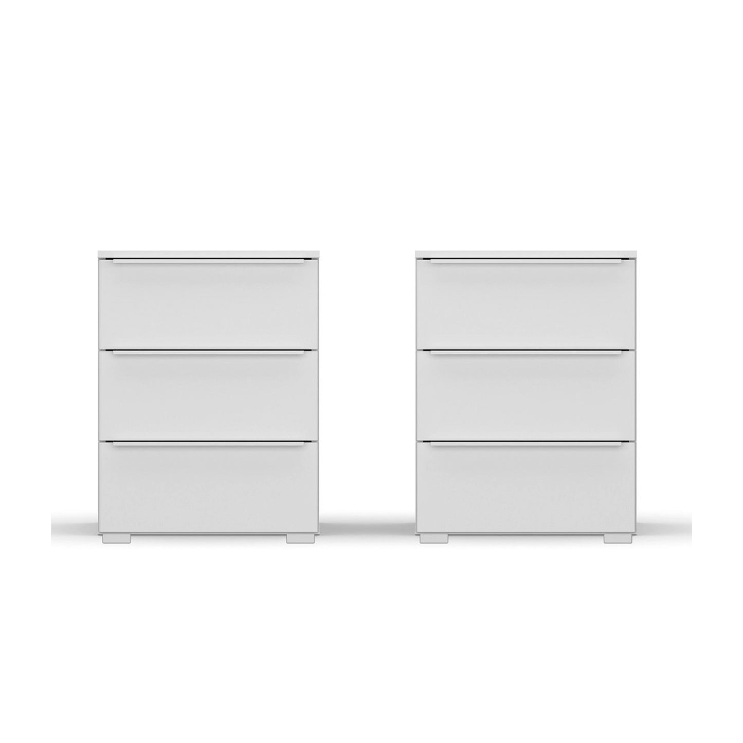 Rauch Novus 3 Drawer Beside Table in White - Front View