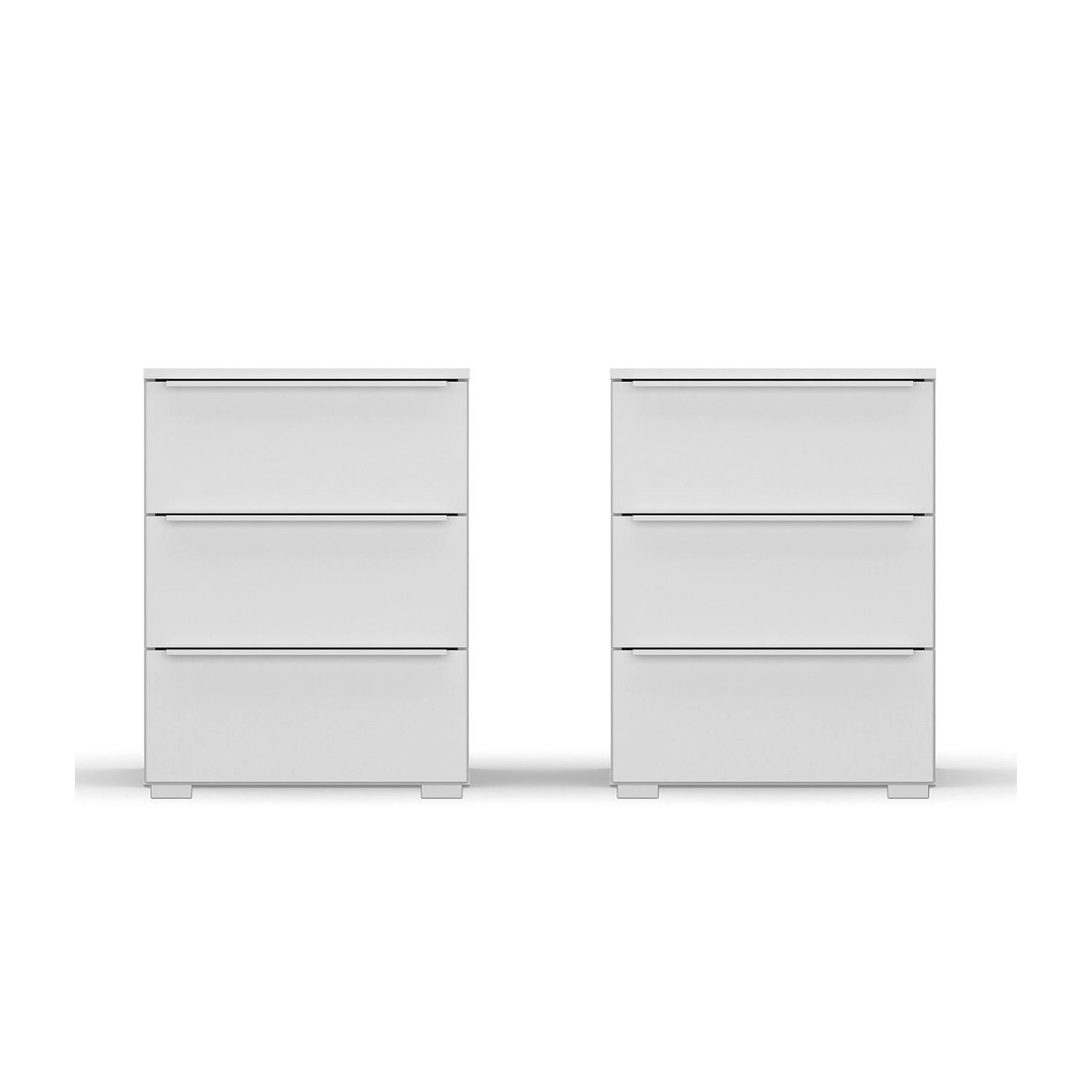 Rauch Novus 3 Drawer Beside Table in White - Front View