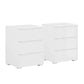 Rauch Novus 3 Drawer Beside Table With Glass in White - Pair