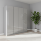 Rauch Monostar Novus Silk Grey Glass Front  4 Door Hinged Wardrobe Width 181 Height 210cm