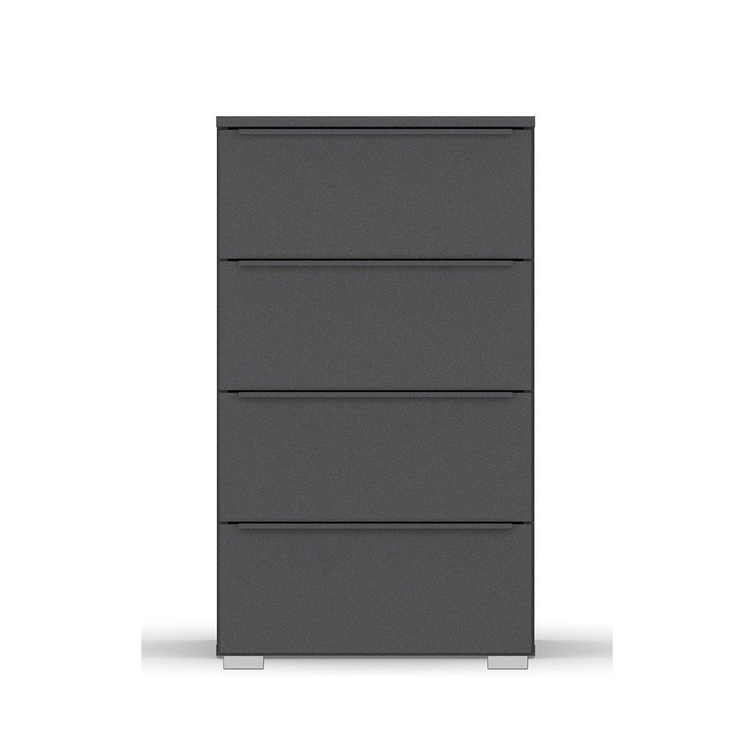 Rauch Novus 4 Drawer Narrow Chest in Graphite - Front View
