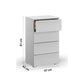 Rauch Novus 4 Drawer Narrow Chest in White - Dimensions