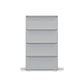 Rauch Novus 4 Drawer Narrow Chest in Silk Grey - Front View