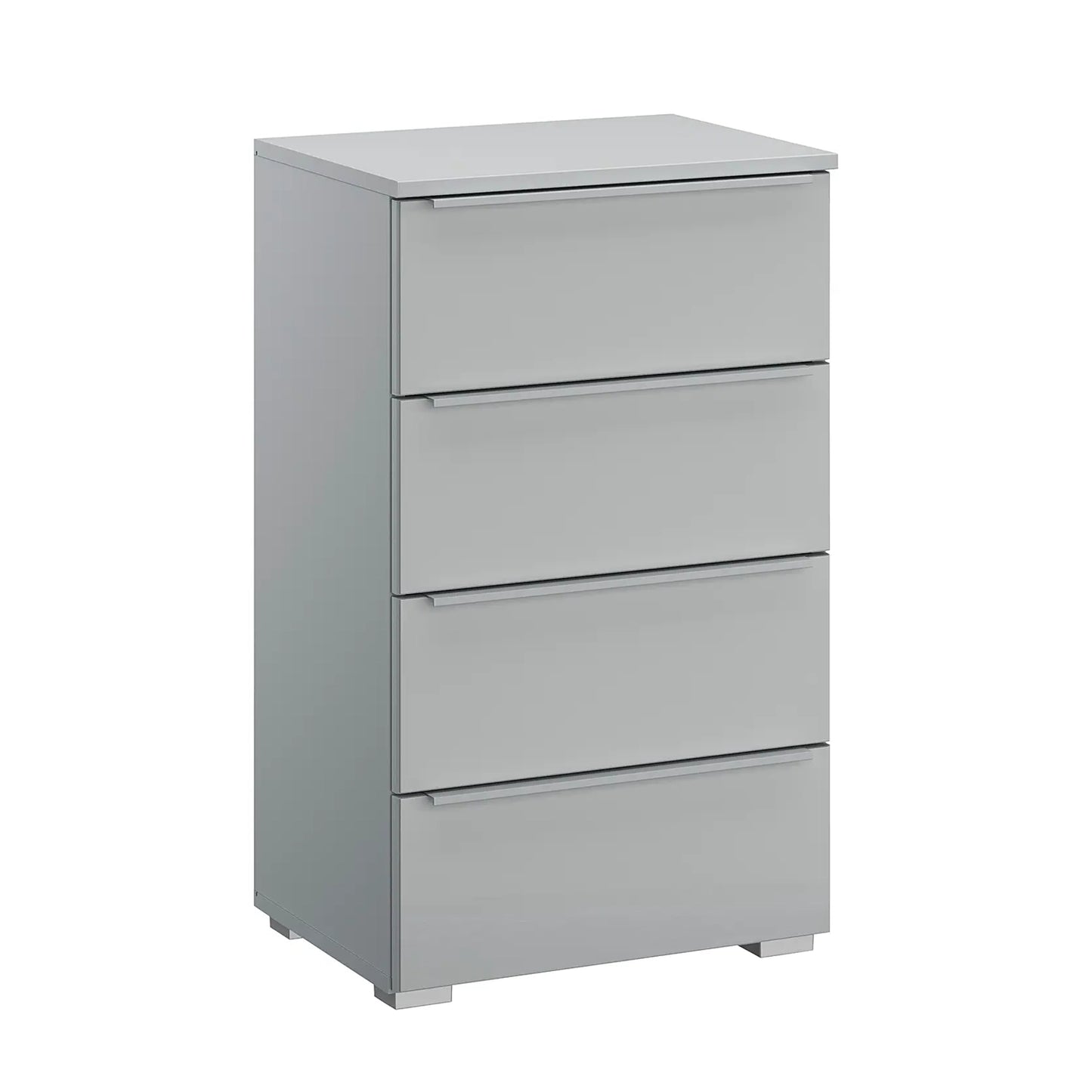 Rauch Novus 4 Drawer Narrow Chest With Glass in Silk Grey