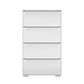 Rauch Novus 4 Drawer Narrow Chest With Glass in White - Front View