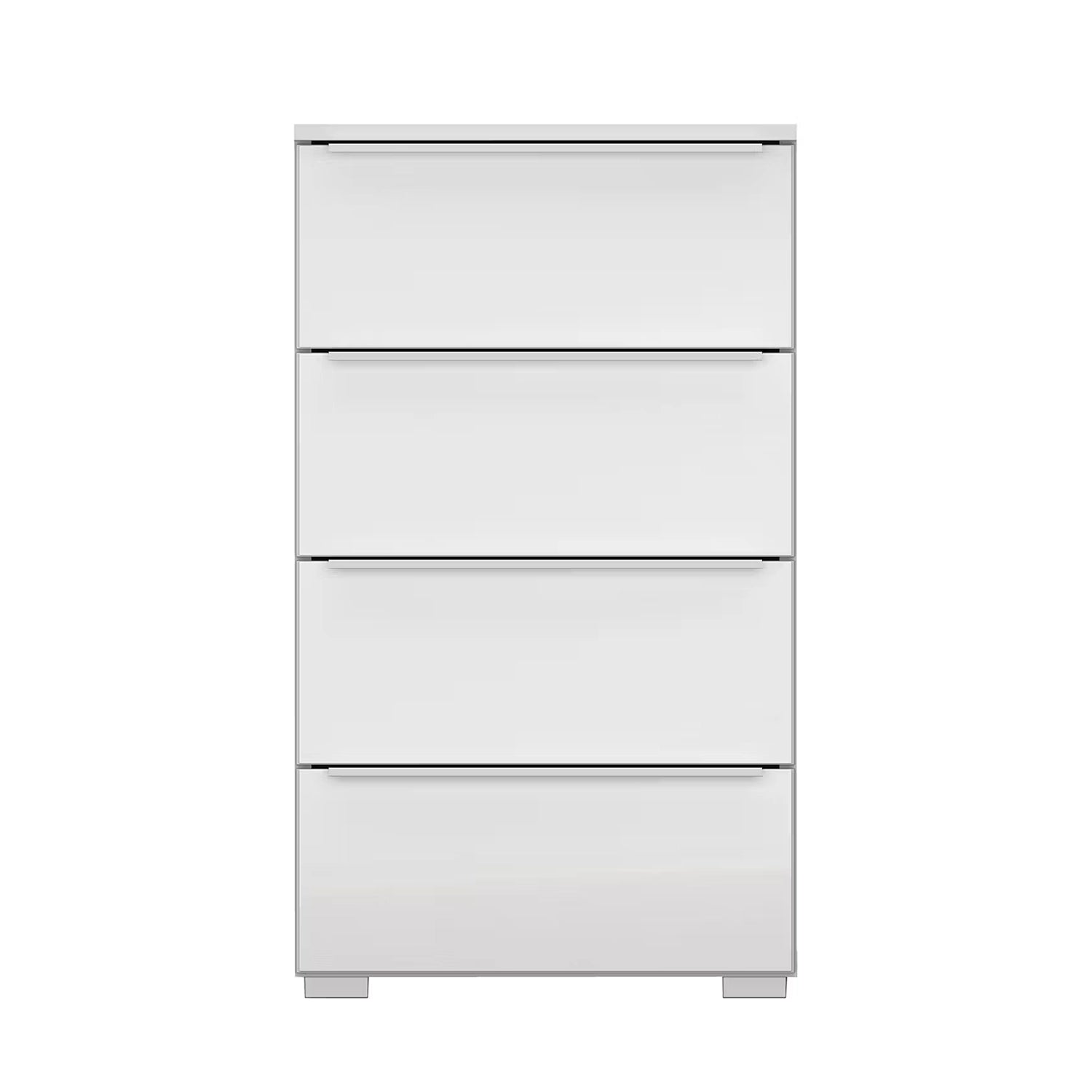 Rauch Novus 4 Drawer Narrow Chest With Glass in White - Front View