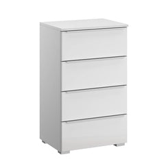 Rauch Novus 4 Drawer Narrow Chest With Glass in White
