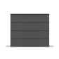 Rauch Novus 4 Drawer Wide Chest in Graphite - Front View