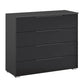 Rauch Novus 4 Drawer Wide Chest With Glass in Graphite