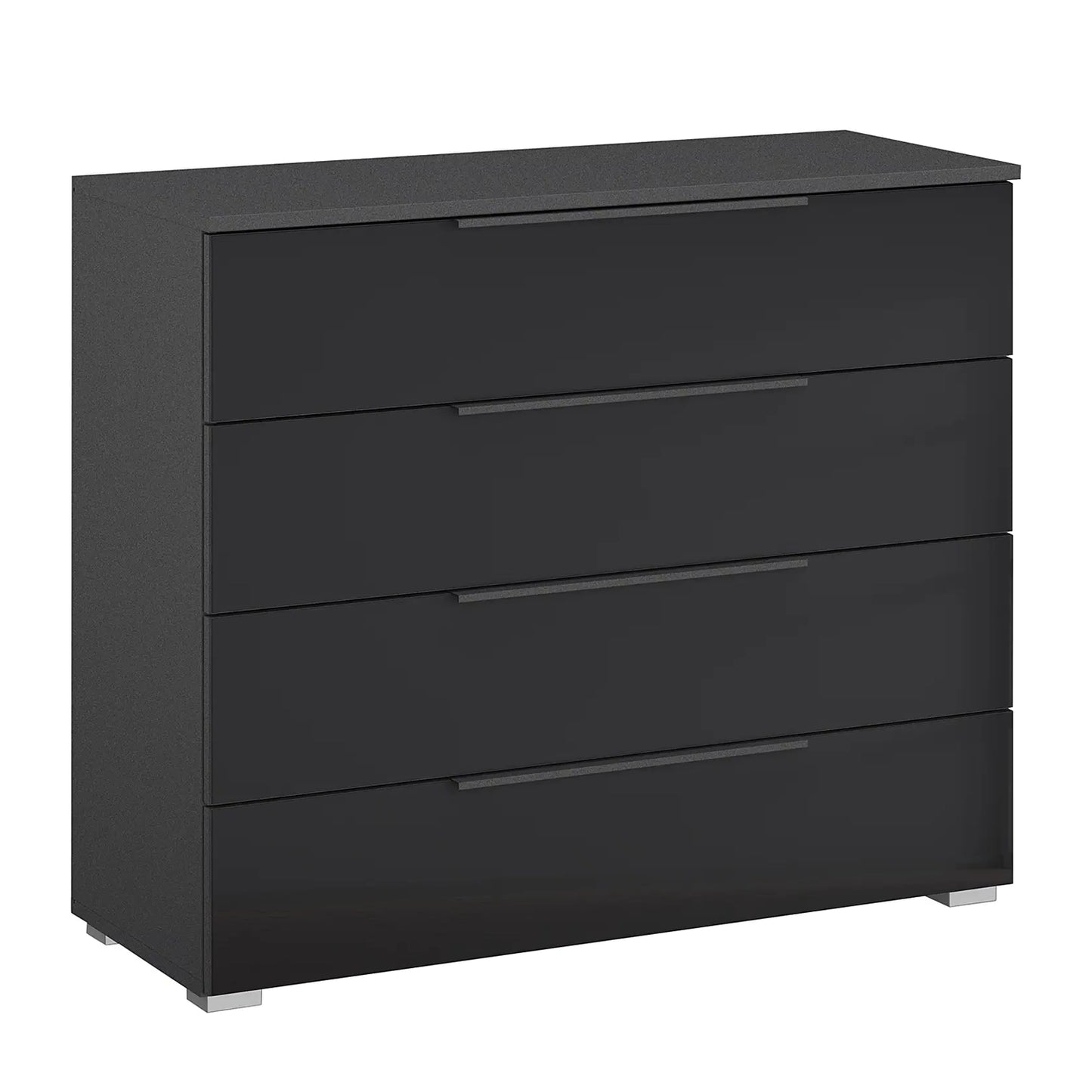 Rauch Novus 4 Drawer Wide Chest With Glass in Graphite