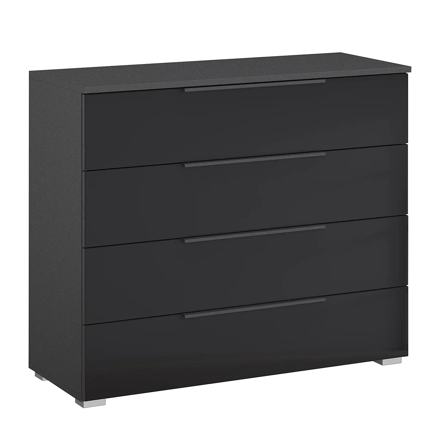 Rauch Novus 4 Drawer Wide Chest With Glass in Graphite