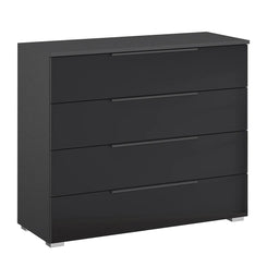 Rauch Novus 4 Drawer Wide Chest With Glass in Graphite