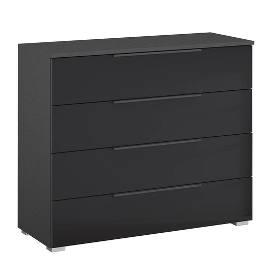 Rauch Novus 4 Drawer Wide Chest With Glass in Graphite