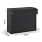 Rauch Novus 4 Drawer Wide Chest With Glass in Graphite - Dimensions