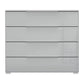 Rauch Novus 4 Drawer Wide Chest With Glass in Silk Grey - Front View