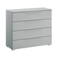 Rauch Novus 4 Drawer Wide Chest With Glass in Silk Grey