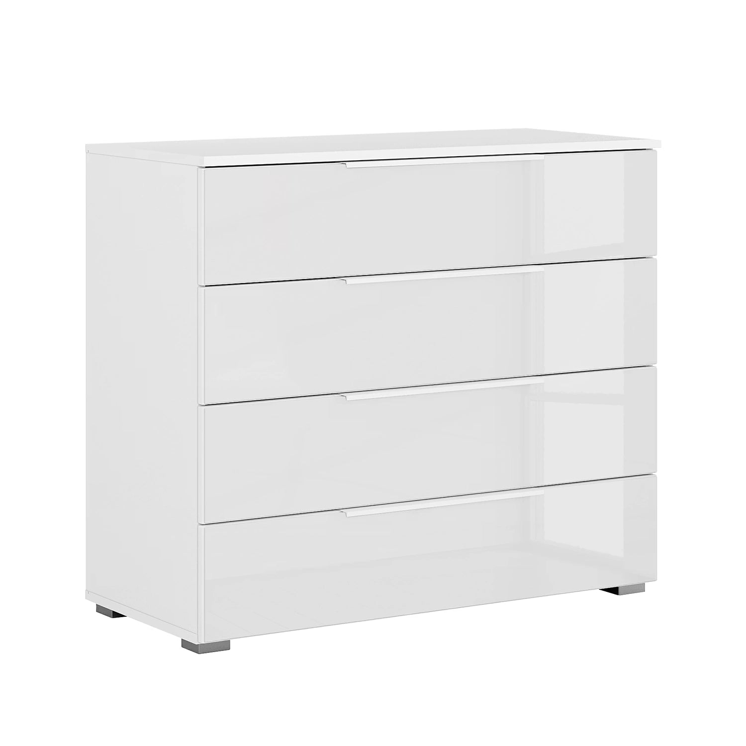 Rauch Novus 4 Drawer Wide Chest With Glass in White