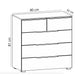 Rauch Novus 5 Drawer Wide Chest - Dimensions