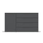 Rauch Novus Large 1 Door 4 Drawer Chest in Graphite - W140cm - Front View