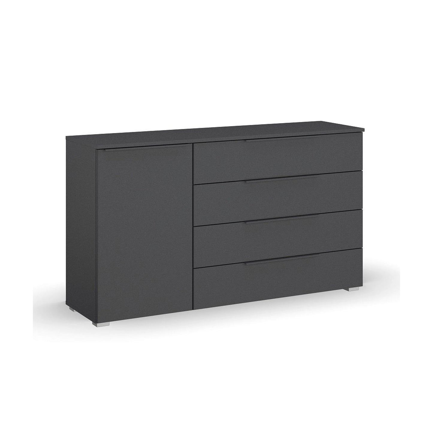 Rauch Novus Large 1 Door 4 Drawer Chest in Graphite - W140cm