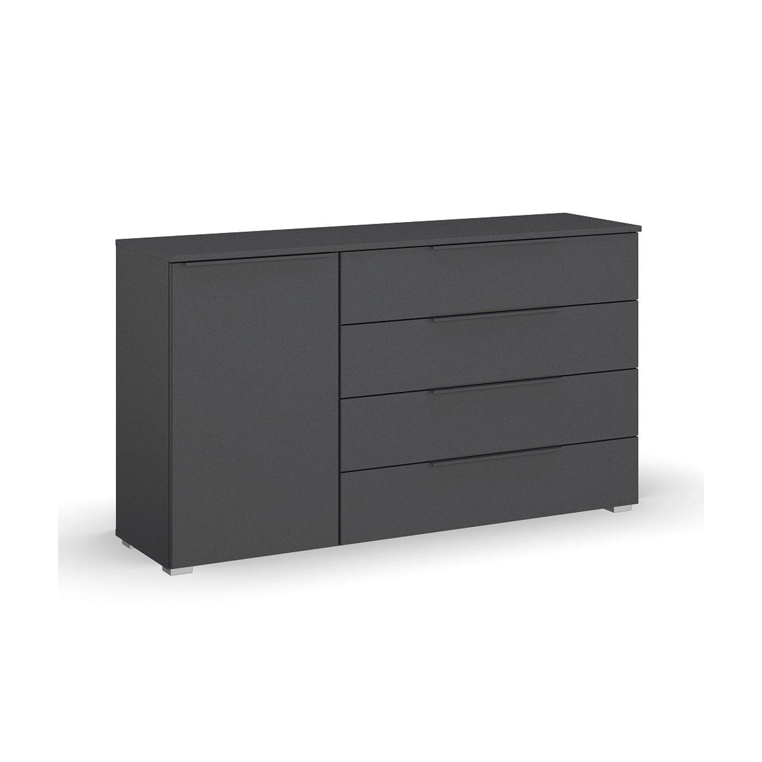 Rauch Novus Large 1 Door 4 Drawer Chest in Graphite - W140cm