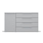 Rauch Novus Large 1 Door 4 Drawer Chest in Silk Grey - W140cm - Front View