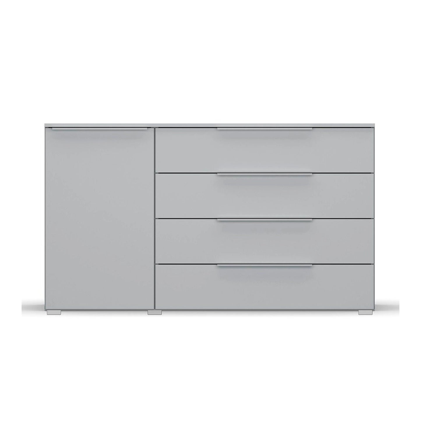 Rauch Novus Large 1 Door 4 Drawer Chest in Silk Grey - W140cm - Front View