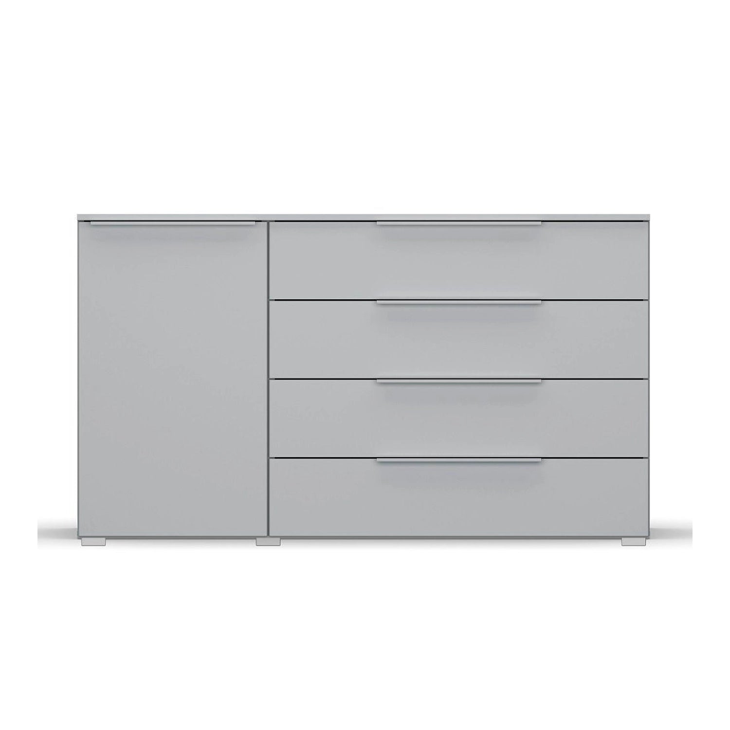 Rauch Novus Large 1 Door 4 Drawer Chest in Silk Grey - W140cm - Front View