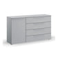 Rauch Novus Large 1 Door 4 Drawer Chest in Silk Grey - W140cm