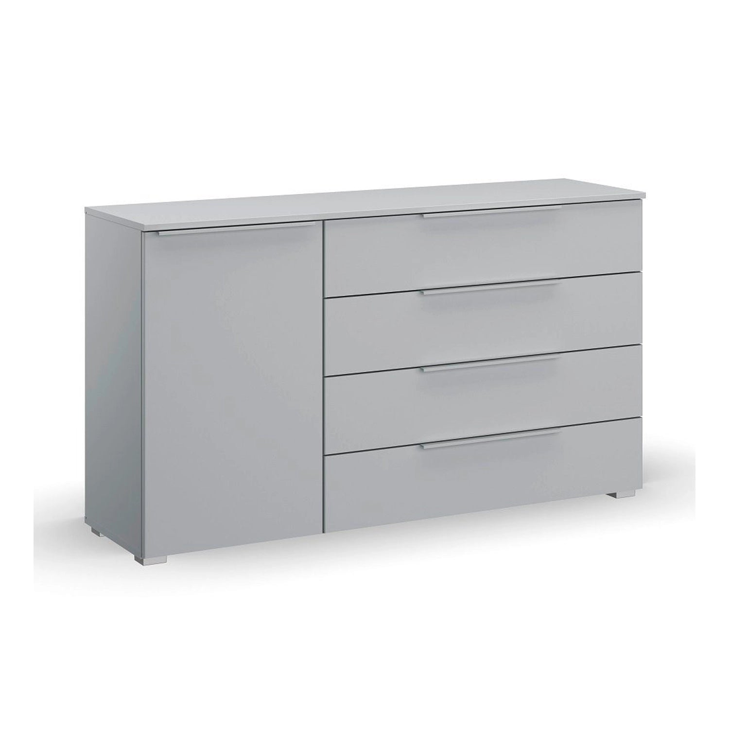 Rauch Novus Large 1 Door 4 Drawer Chest in Silk Grey - W140cm